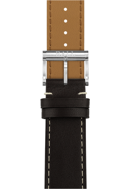 Brown calf leather 20mm - Brushed pin buckle